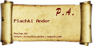 Plachki Andor névjegykártya
